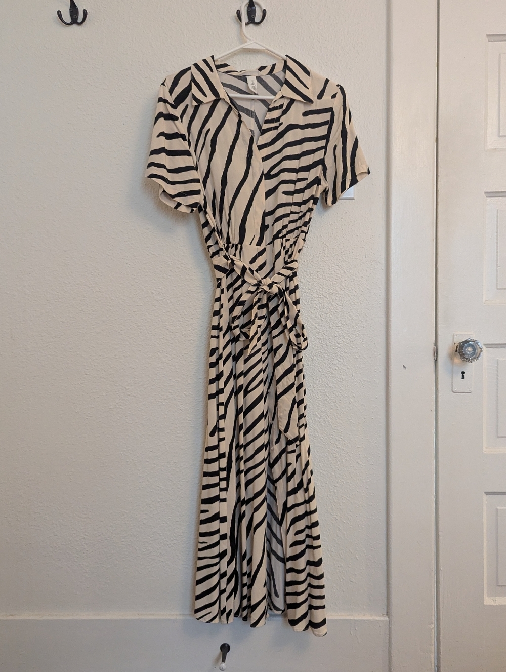H&M Zebra Print Midi Shirt Dress